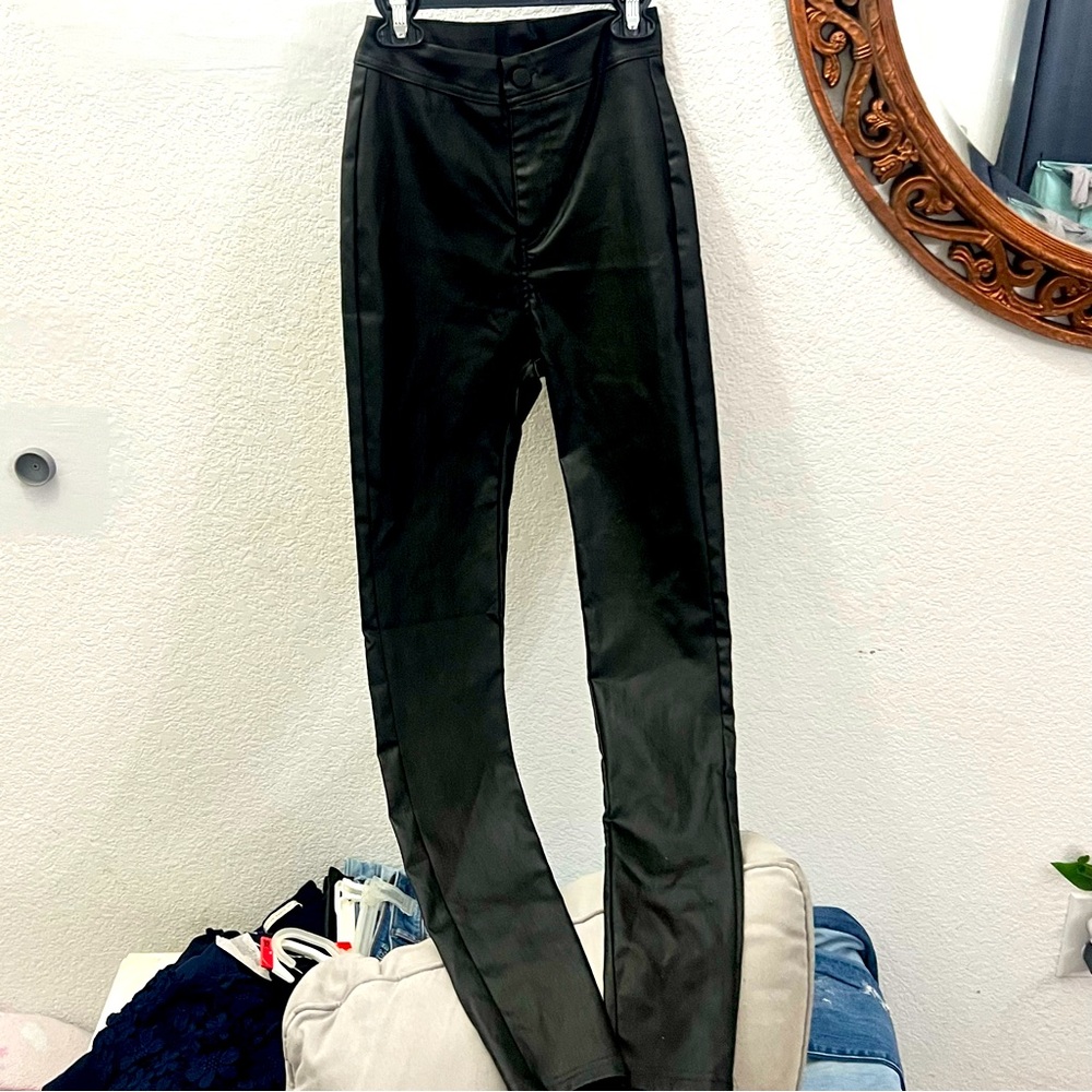 Faux leather pants